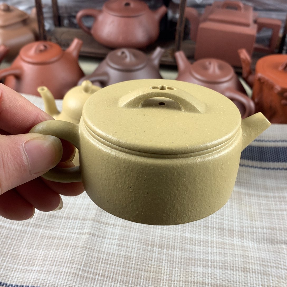 紫砂茶壶大水潭梨皮绿泥