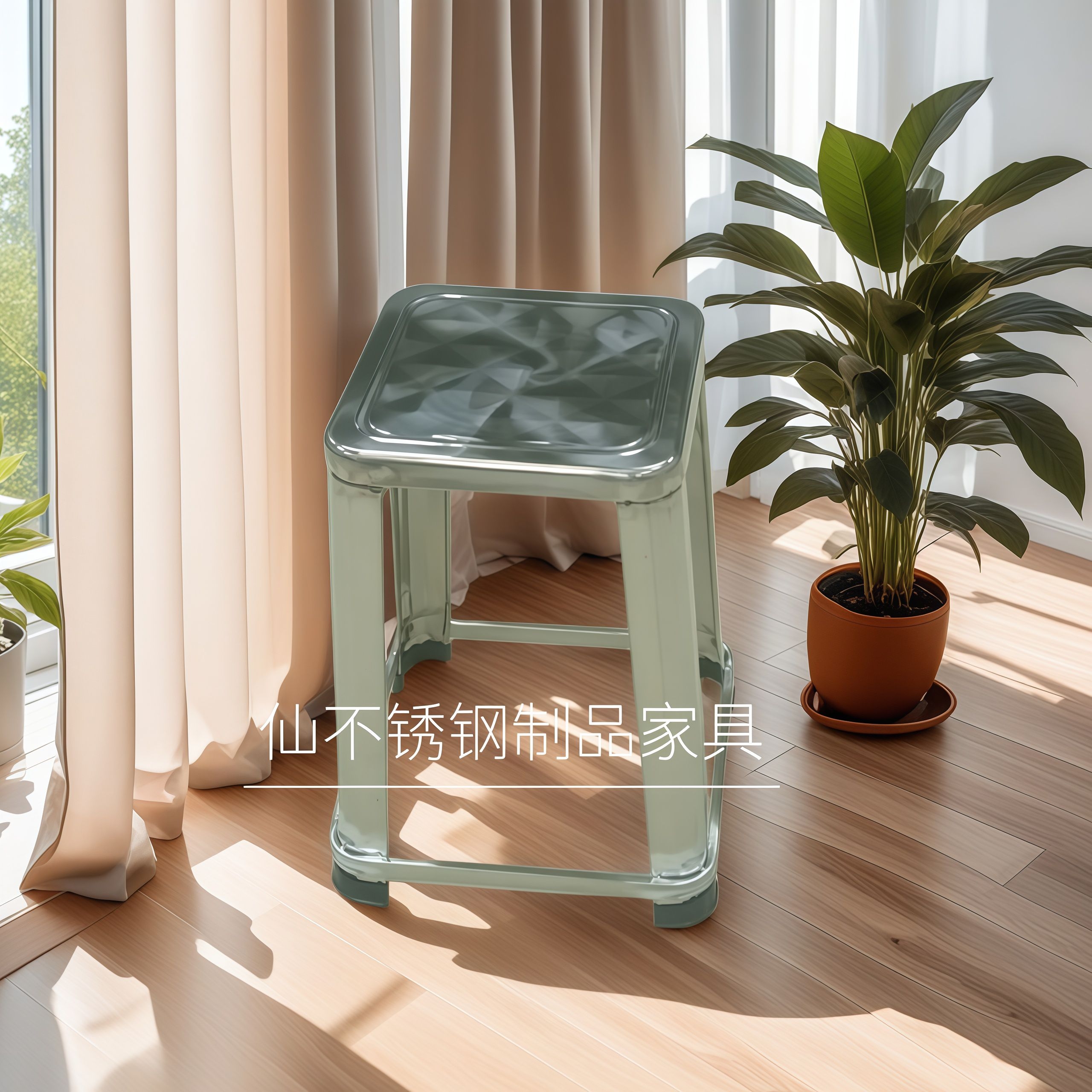 201不锈钢方形支脚凳  凳的四周边缘卷边设计没有毛刺   承座力大