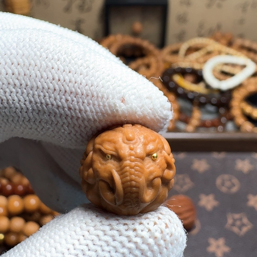 猴头核桃吊坠象神单颗