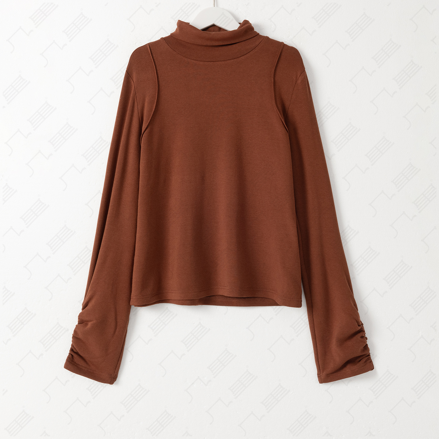 （几里）时尚百搭纯色休闲简约长袖T恤 长60 胸围104 1100588