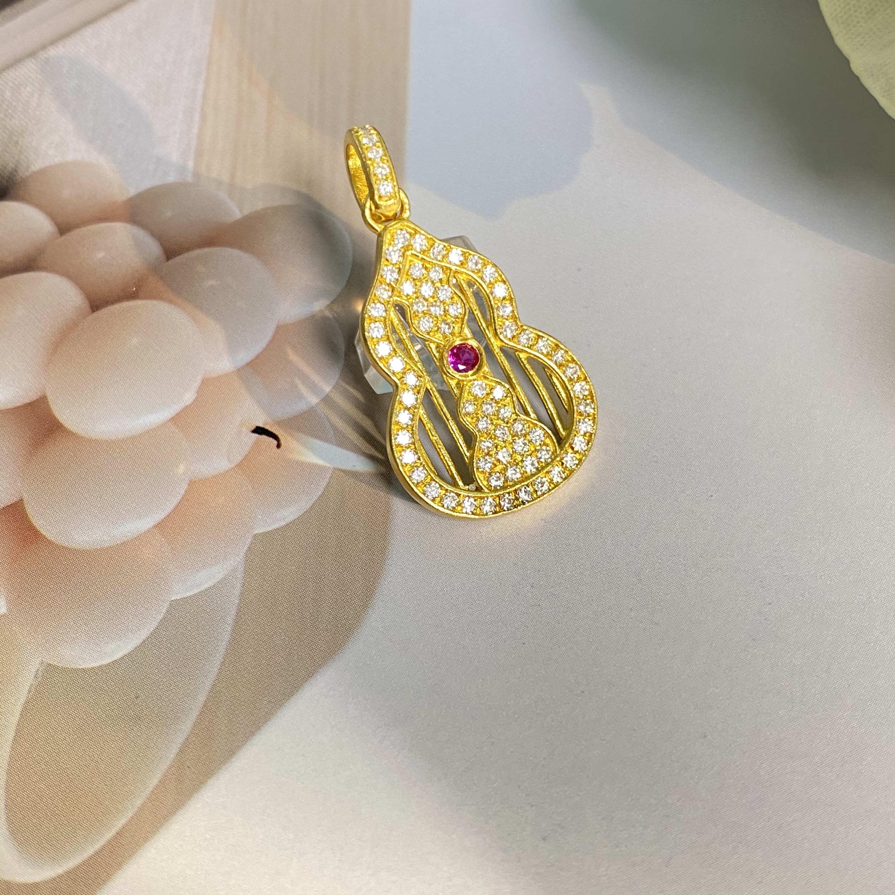 足金999黄金5G工艺精致葫芦吊坠