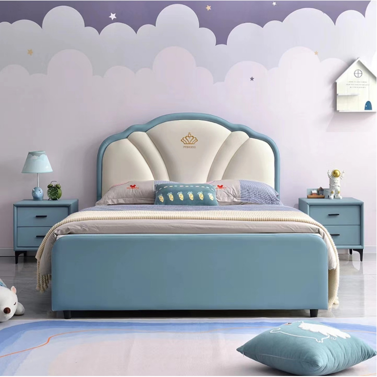 X儿童皇冠8001轻奢简约意式主卧北欧软体家具高端定制床主卧大床