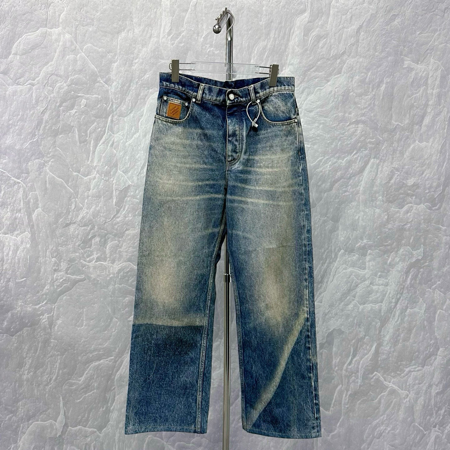 未使用 LouisVuitton/路易威登 SS25水洗皮牌长裤 31码P01489