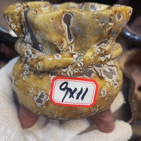 红陶粗陶花盆手工