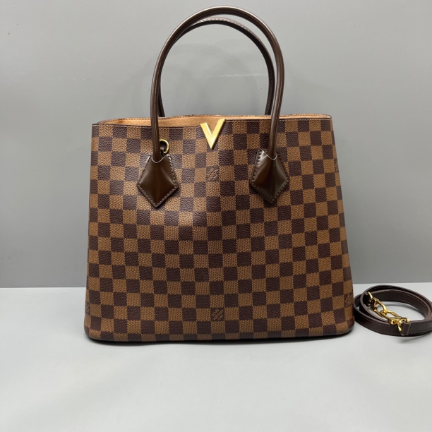 95新 LouisVuitton/路易威登 棕棋盘格Kensington通勤包尺寸34*26