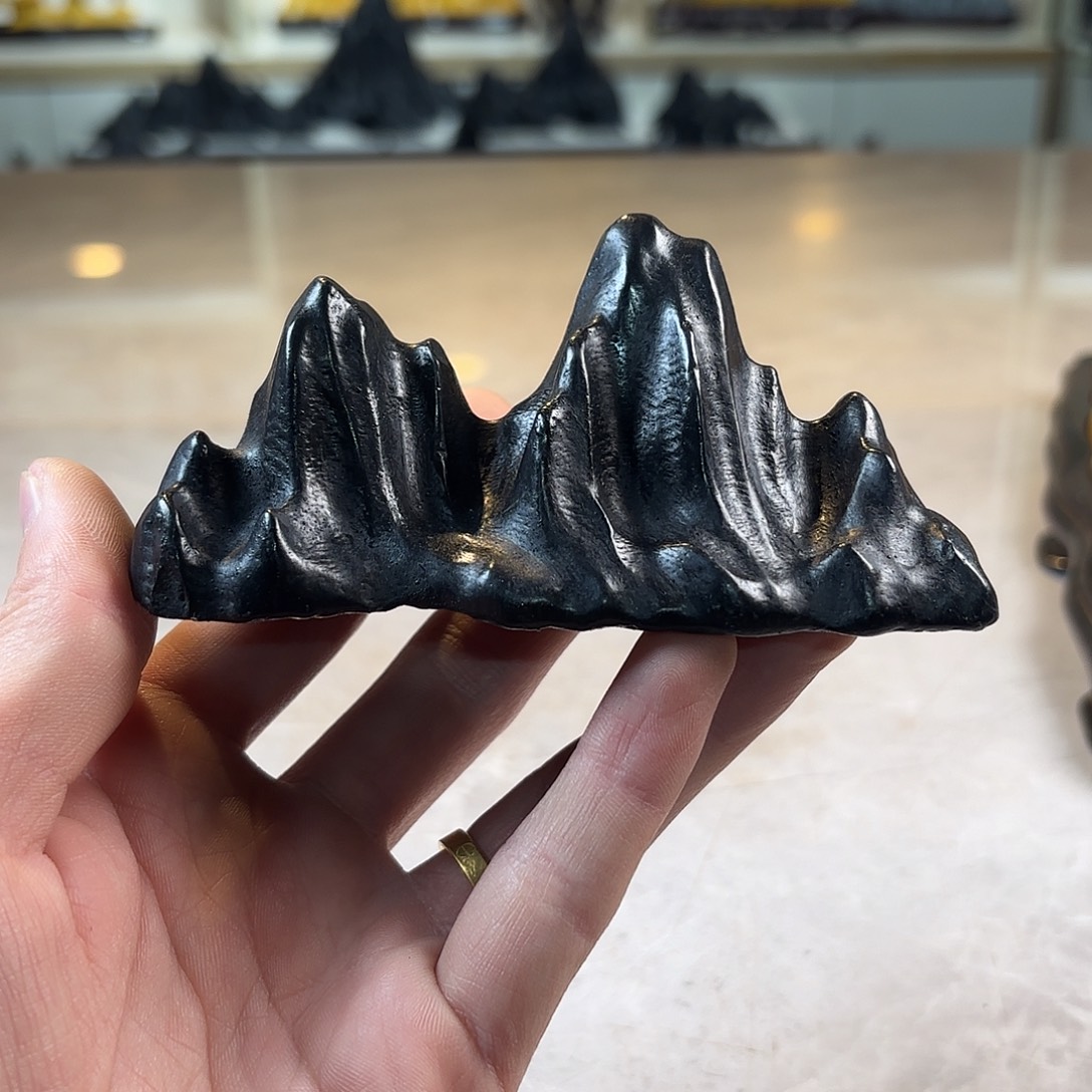 陶灵璧石手工雕刻奇石摆件