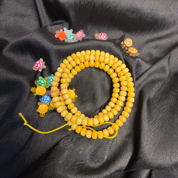 《时屹》保真龙脊菩提蛋黄料磨盘脖挂9x7(有缩尺，慎拍！)