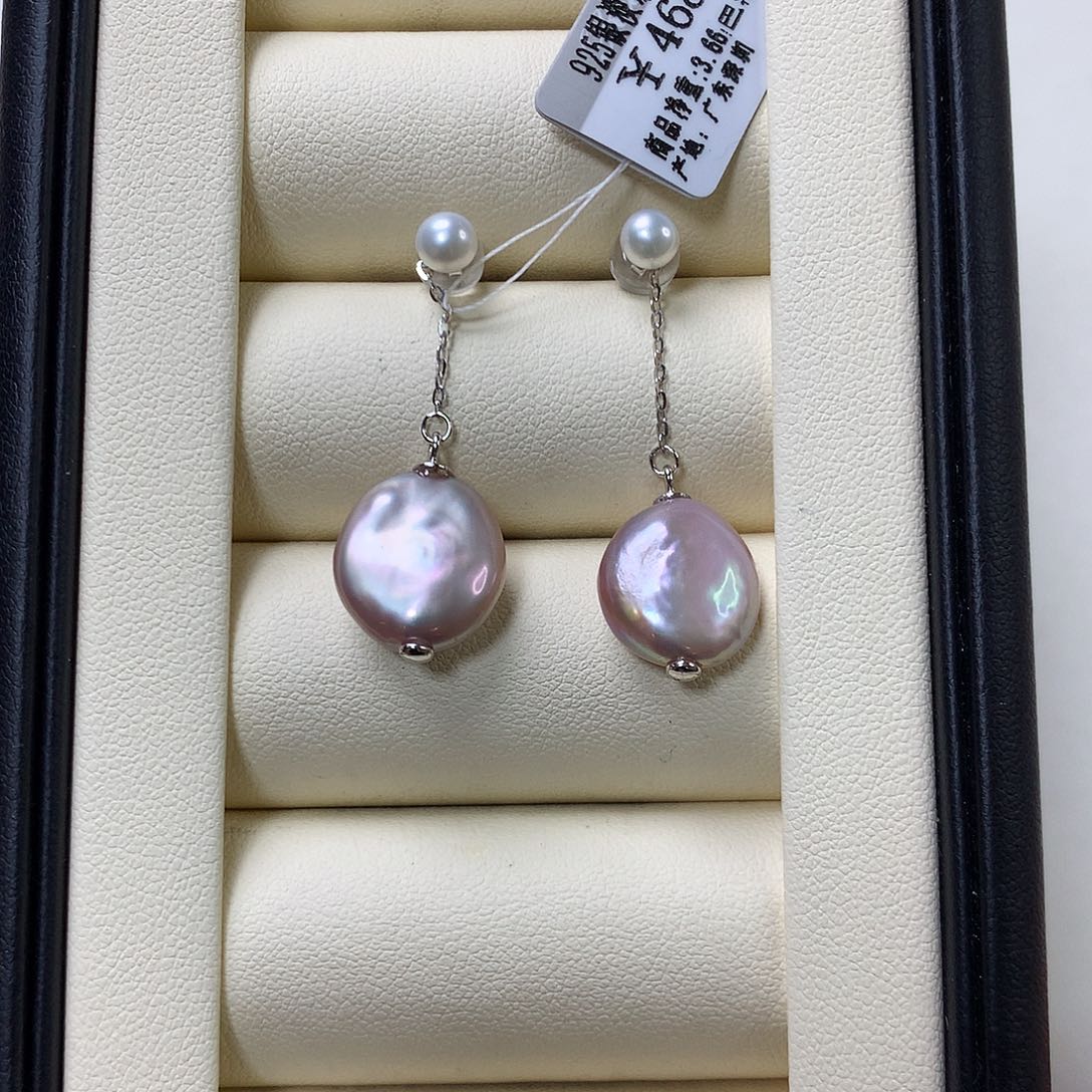 耳饰淡水珍珠银S925镶嵌