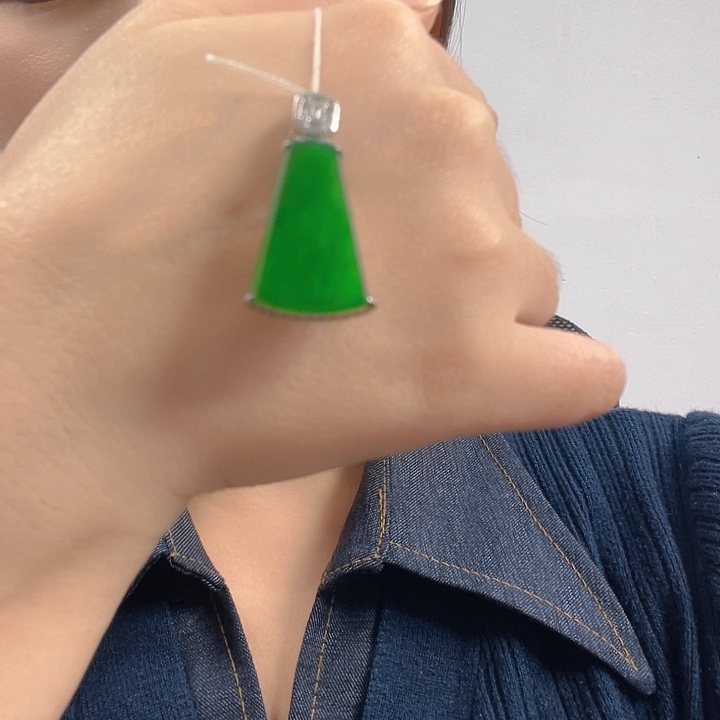 翡翠银S925镶嵌吊坠(不含链)