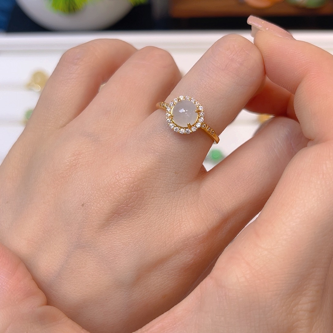 翡翠戒指银S925镶嵌