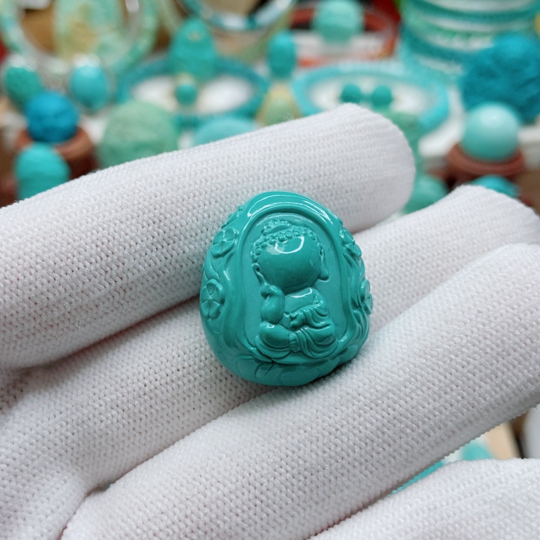 绿松石未镶嵌无相佛
