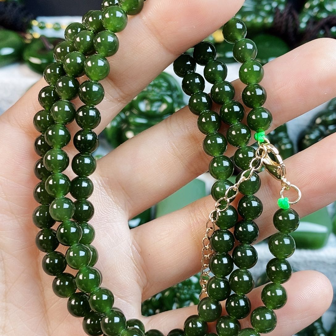 和田玉（碧玉）未镶嵌吊坠(不含链)6mm
