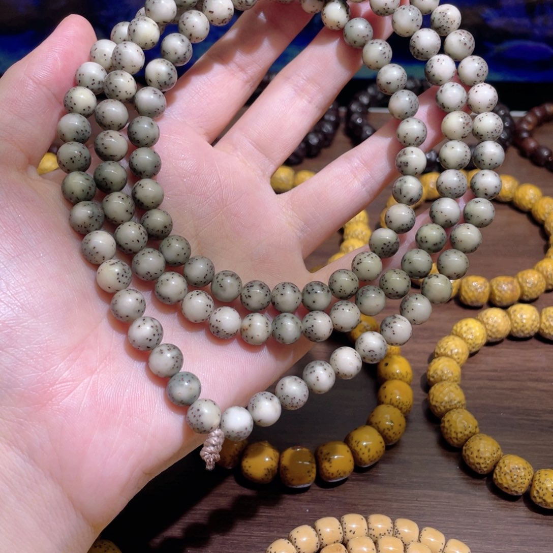 星月菩提吊坠绿背河豚圆珠尺寸8