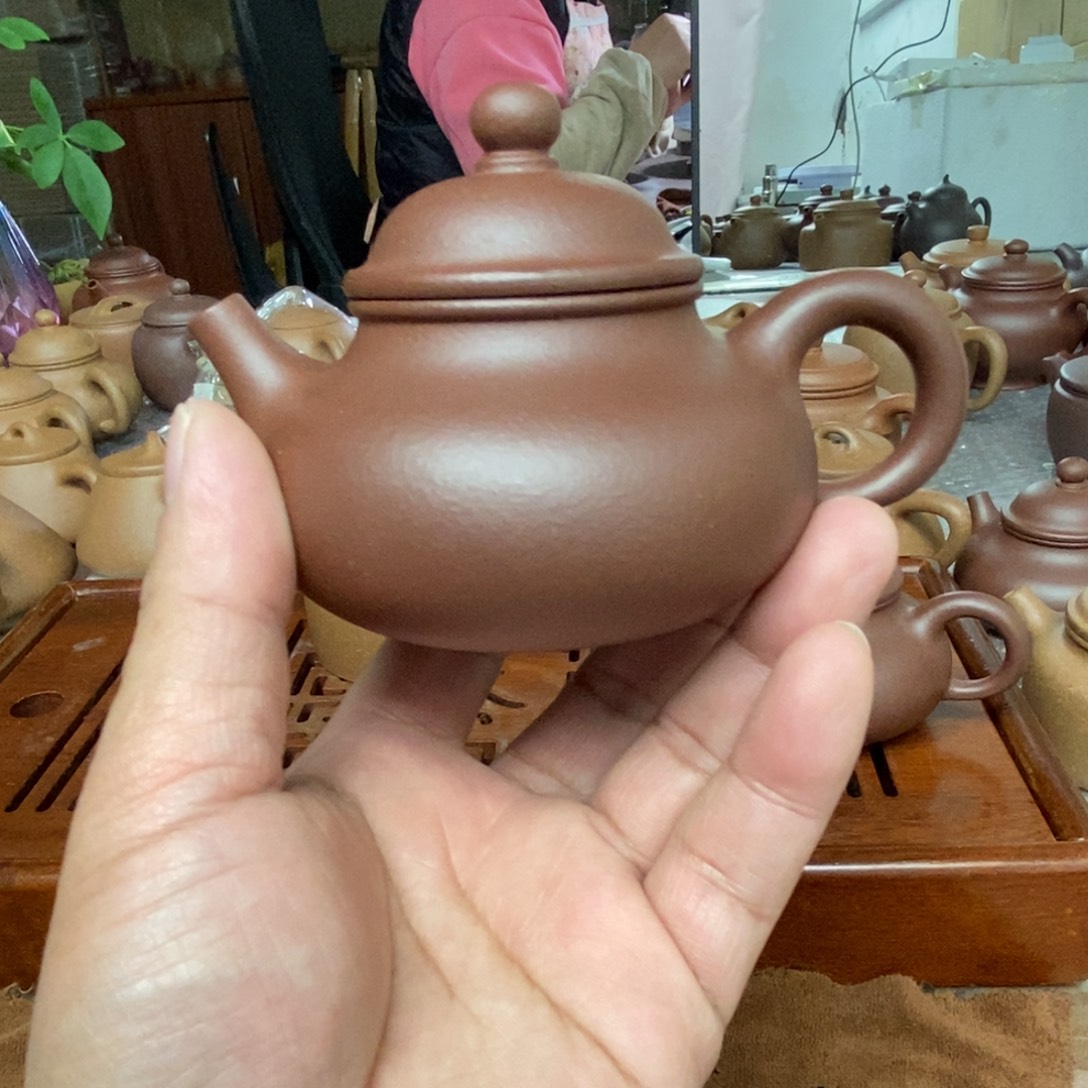 相***然紫砂茶壶底漕青容天壶130 cc