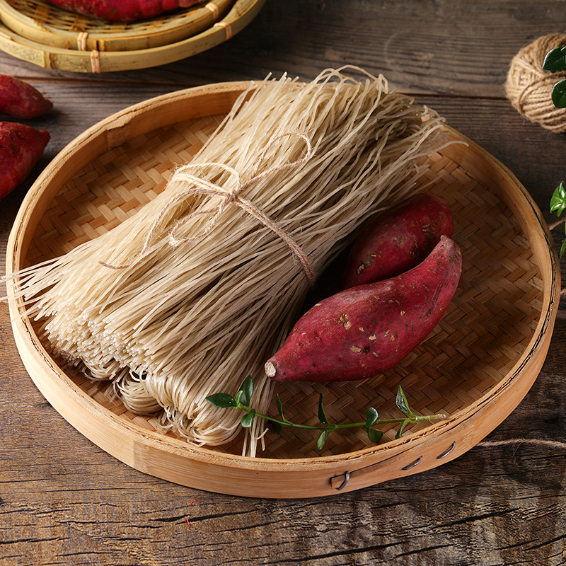 现代知青手工红薯粉条自然晾晒红薯粉条河南特产农家手工挂杆粉条