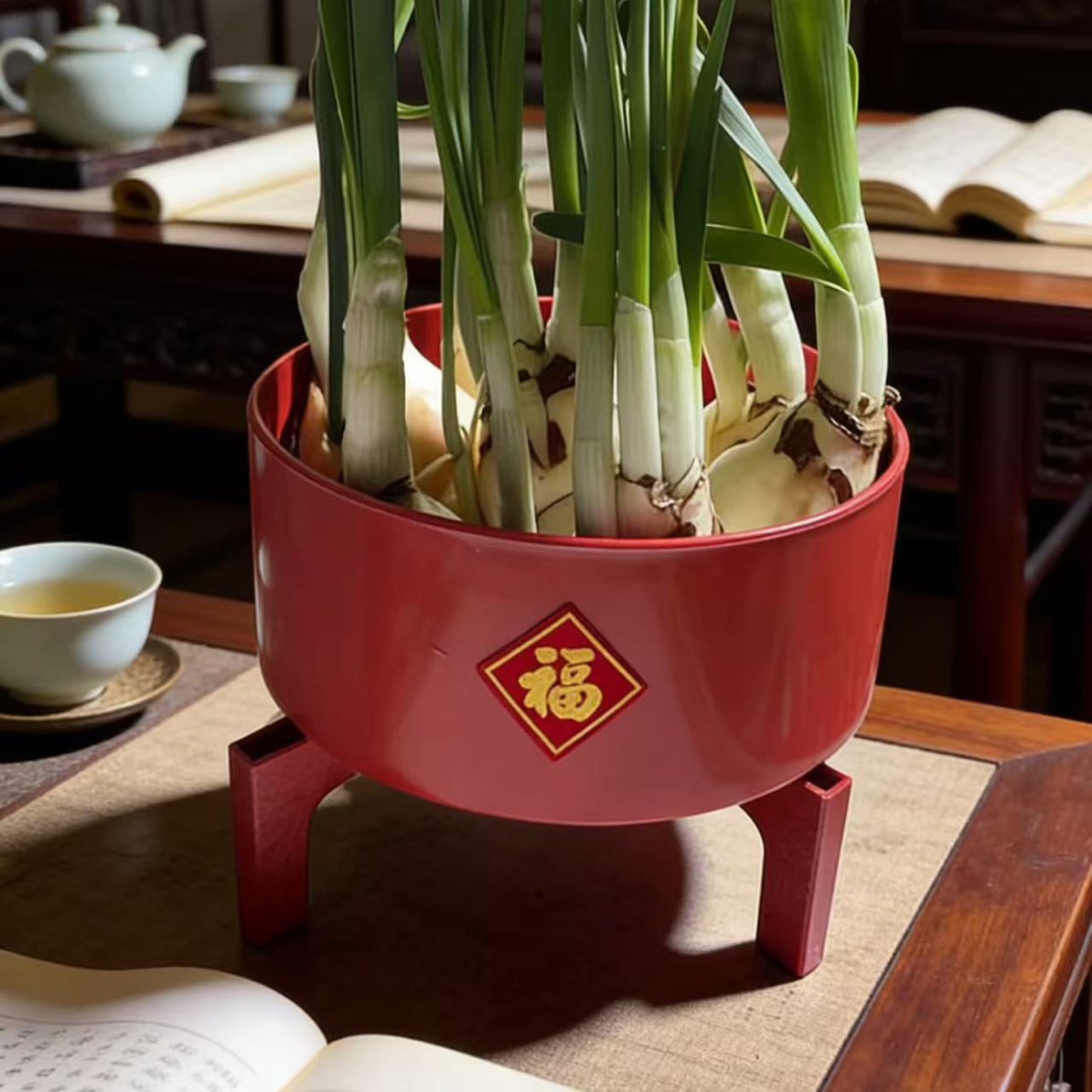 创意家用无孔水培花盆托盘高脚剑山设计