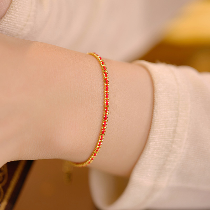 925银手链 通体编织红绳本命年轻奢幸运手绳手饰闺蜜礼物