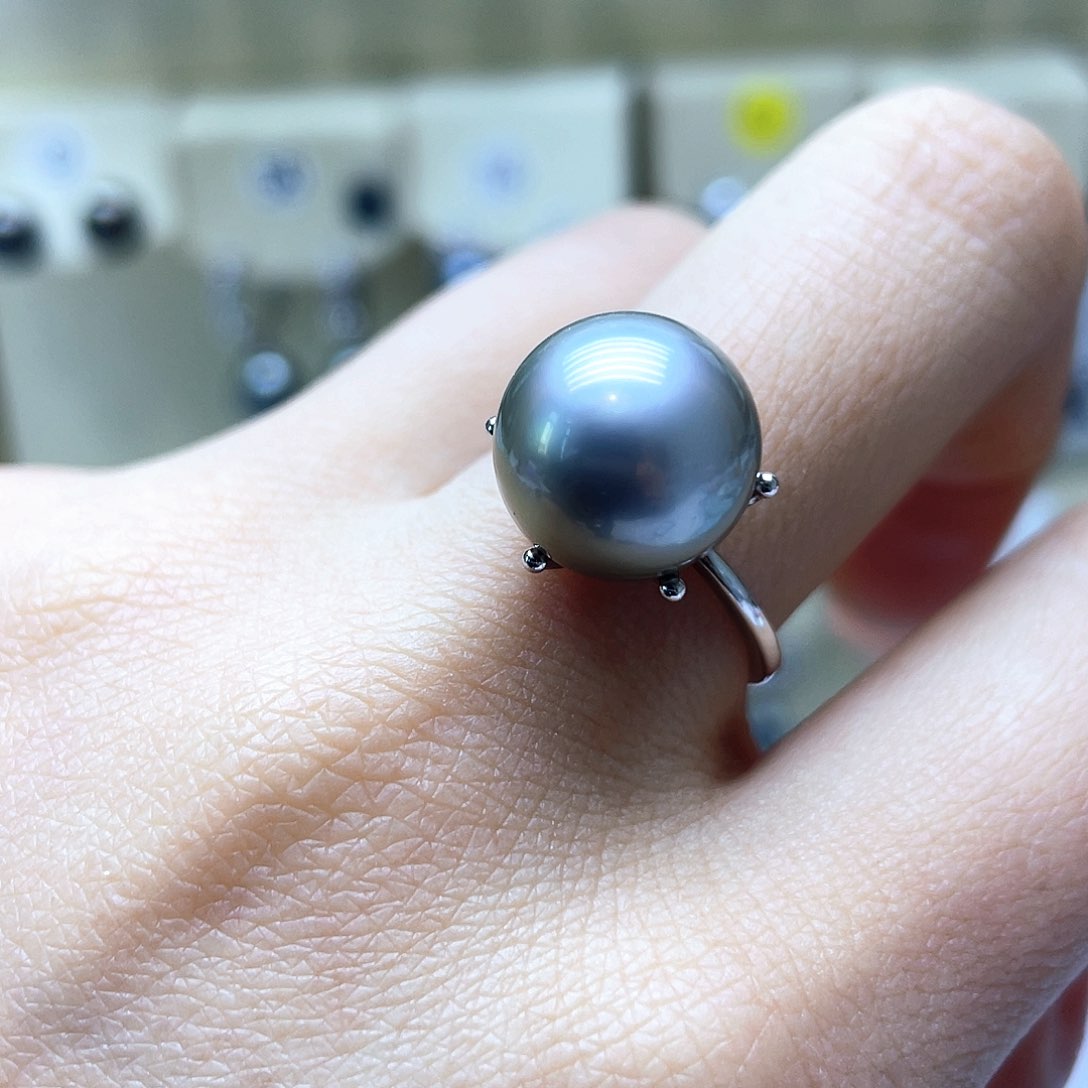 海水珍珠戒指银S925镶嵌