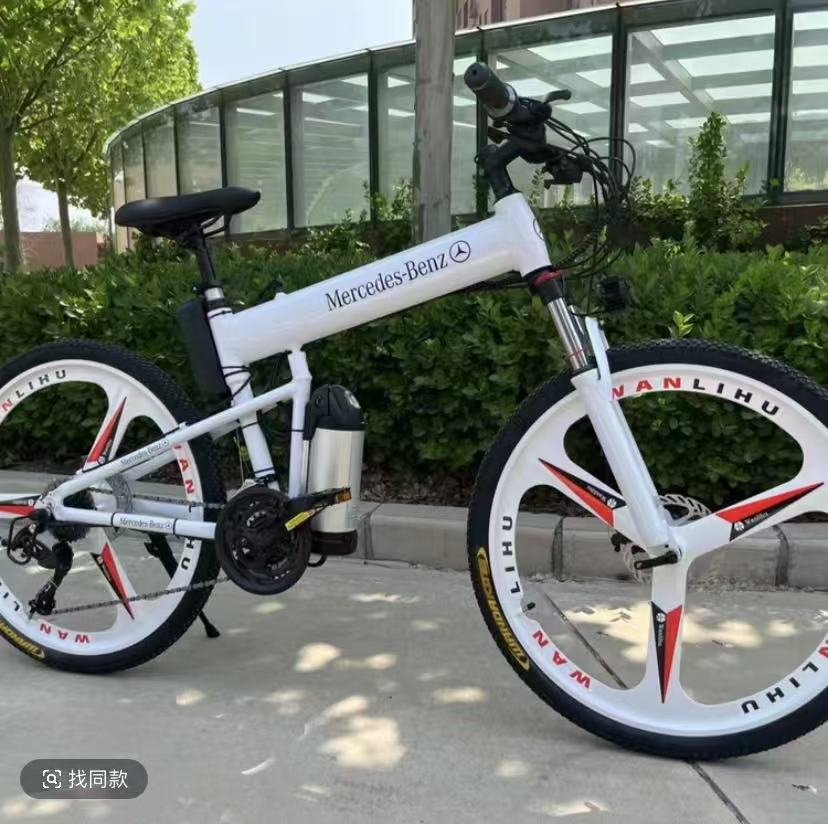 奔驰梅赛德斯折叠自行车锂电双臂镇三合一26寸铝合金通勤代步减震