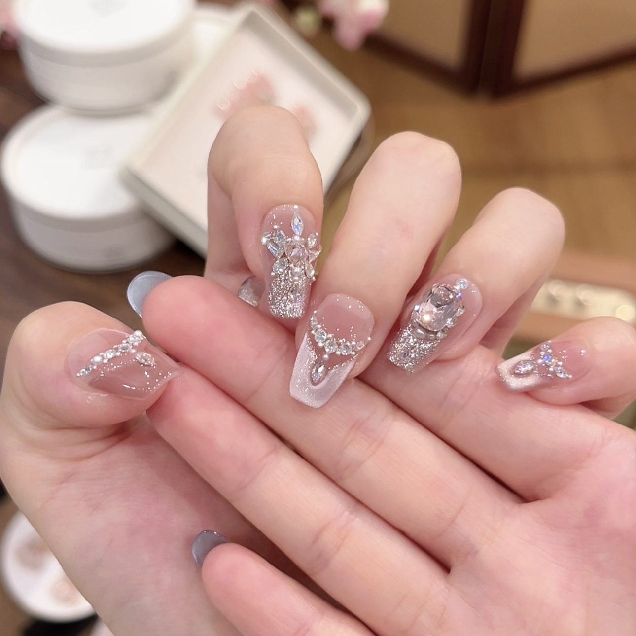 茉哉心心现货【爱洛公主】纯手工定制美甲拆卸穿戴甲A4265