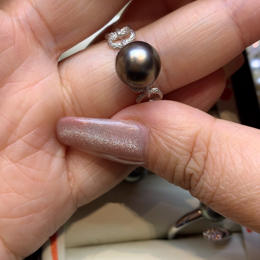 银S925镶嵌戒指海水珍珠