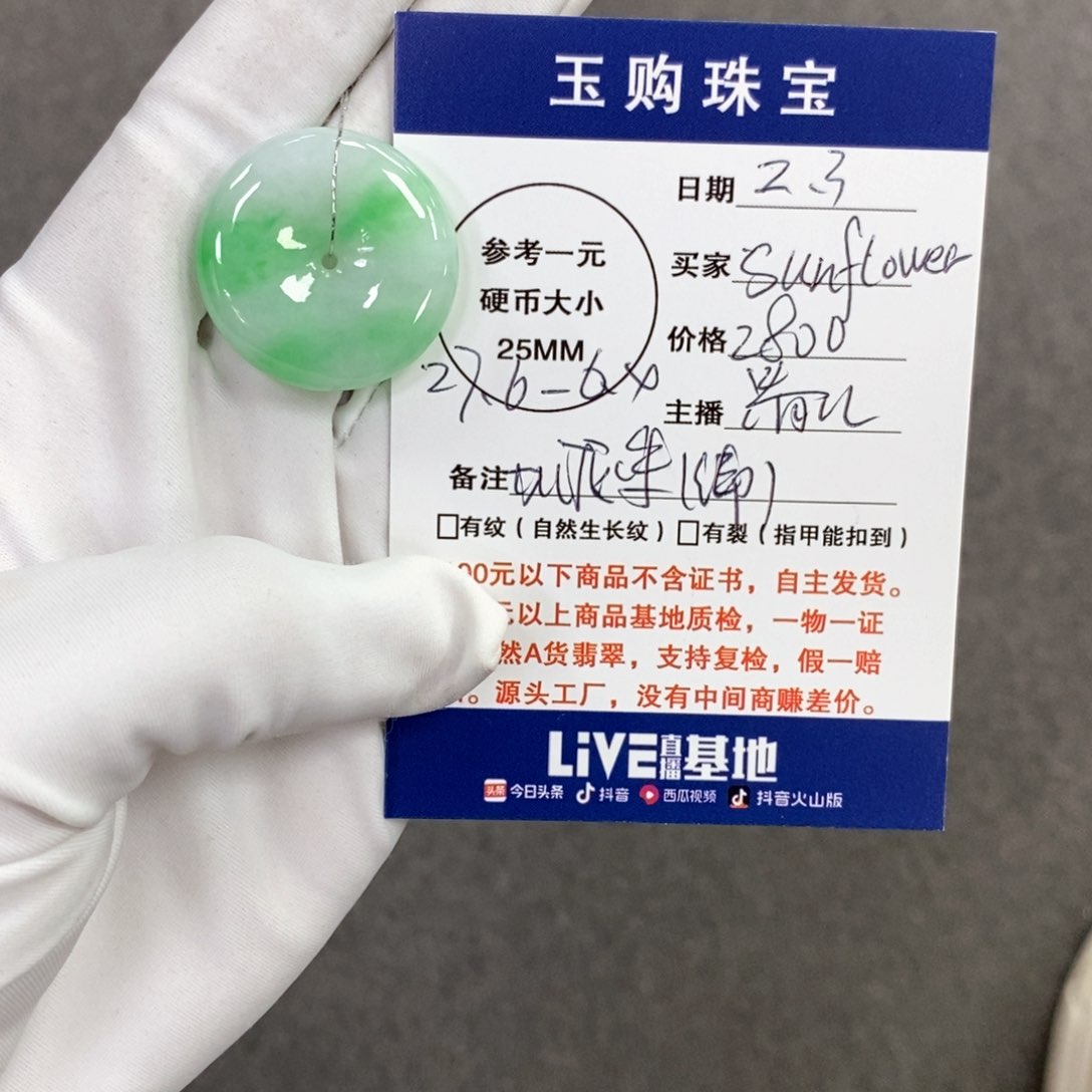 翡翠颈饰未镶嵌S****r平安扣