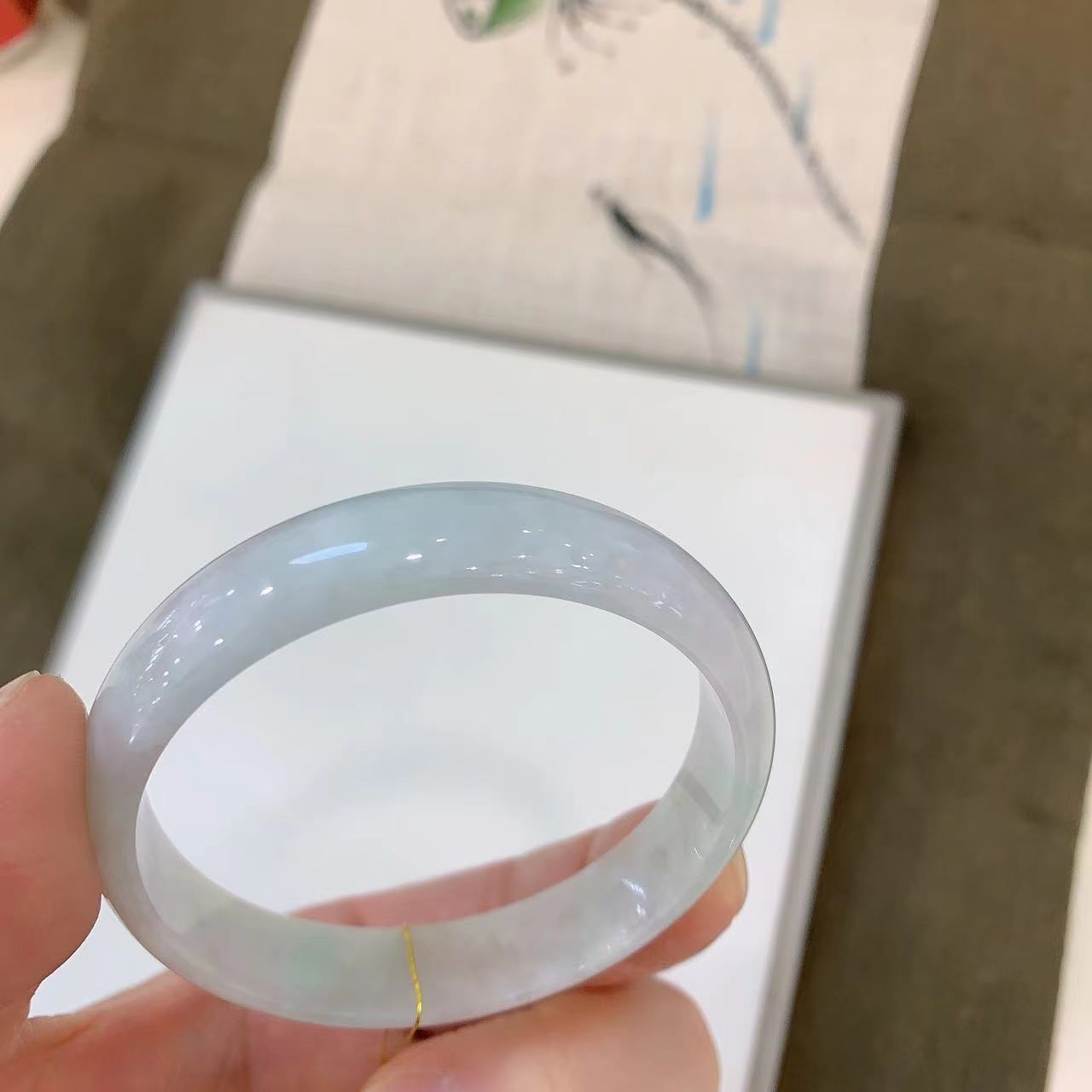 51.2圈口 缅甸翡翠A货   翡翠玉镯 