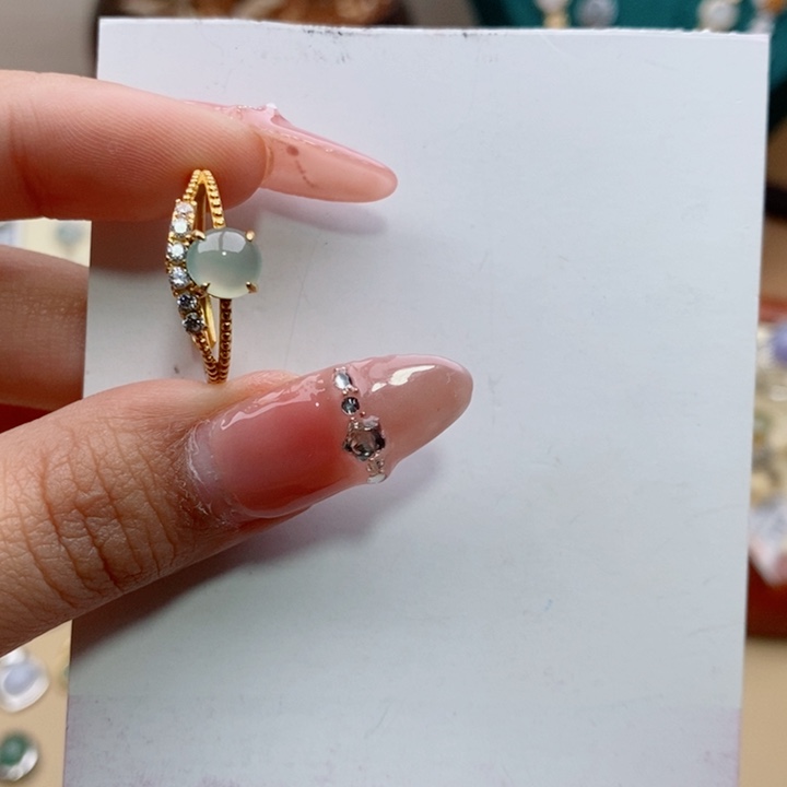翡翠戒指银S925镶嵌11111