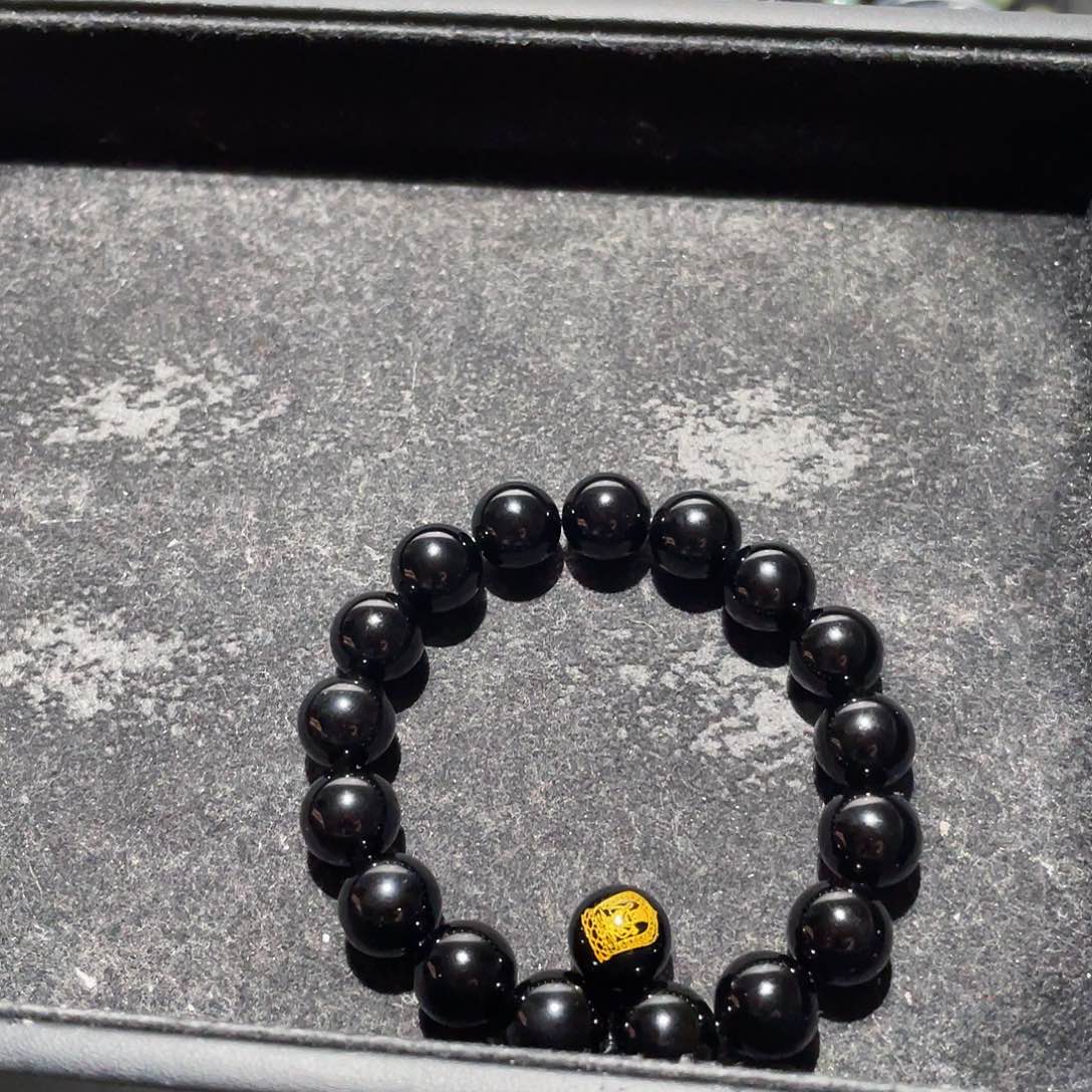 黑曜岩手链未镶嵌奕*