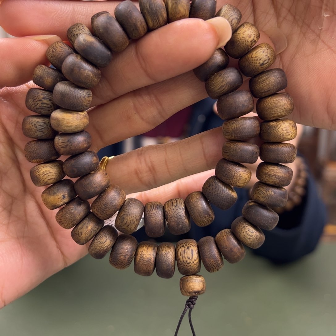 沉香手串张勺子算盘珠卡1.2/33g双圈多样性发一