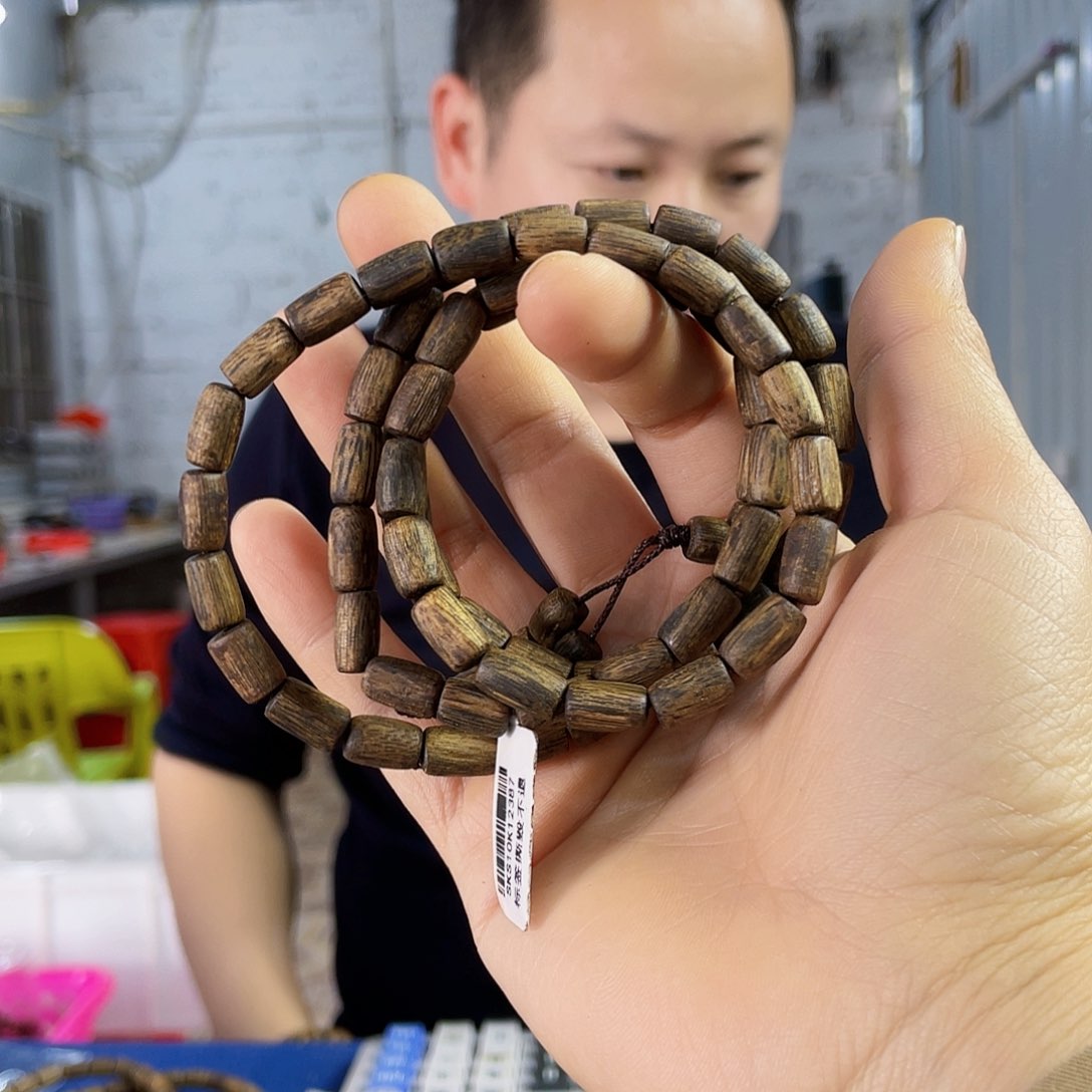 沉香手串棋楠张勺子桶珠长串0.6/18克多样性发一