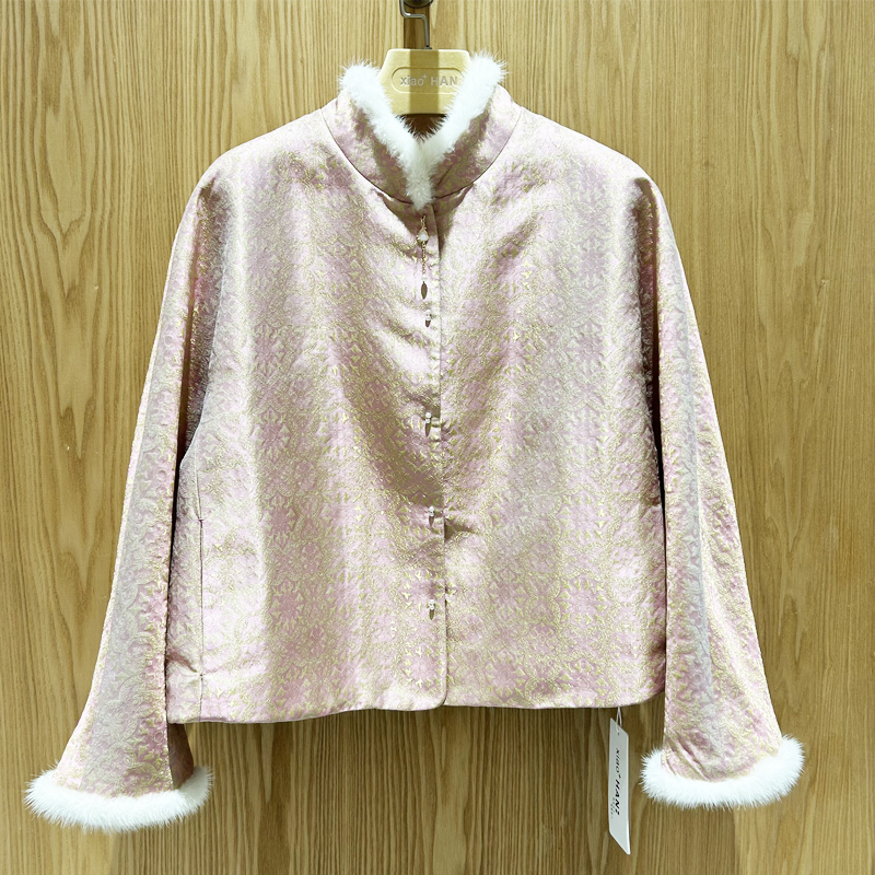 【骁涵】新中式真丝外套秋冬新款立领气质提花加厚上衣女K4W0025487