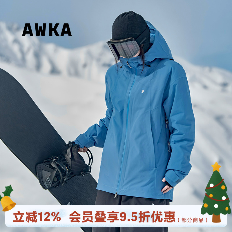 awka【25雪季上新】滑雪服女男士专业加棉保暖防寒3L外套上衣WT124