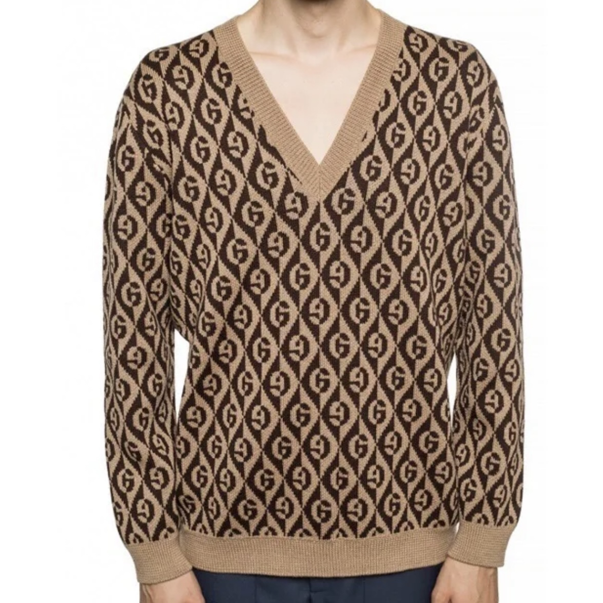 99新 GUCCI/古驰 ag160/Logo图案羊毛衫毛衣 羊毛 S码