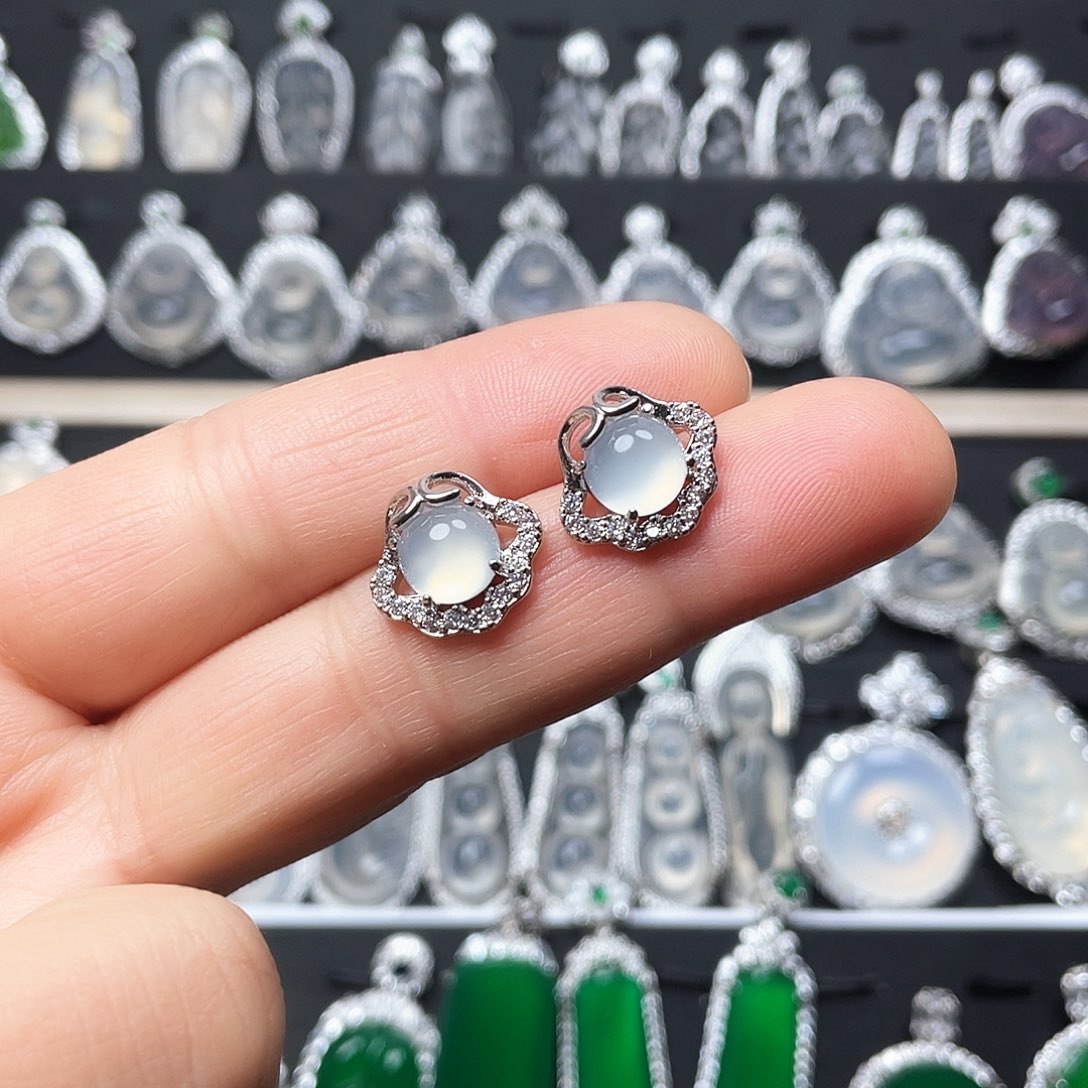 玛瑙/玉髓耳钉合金