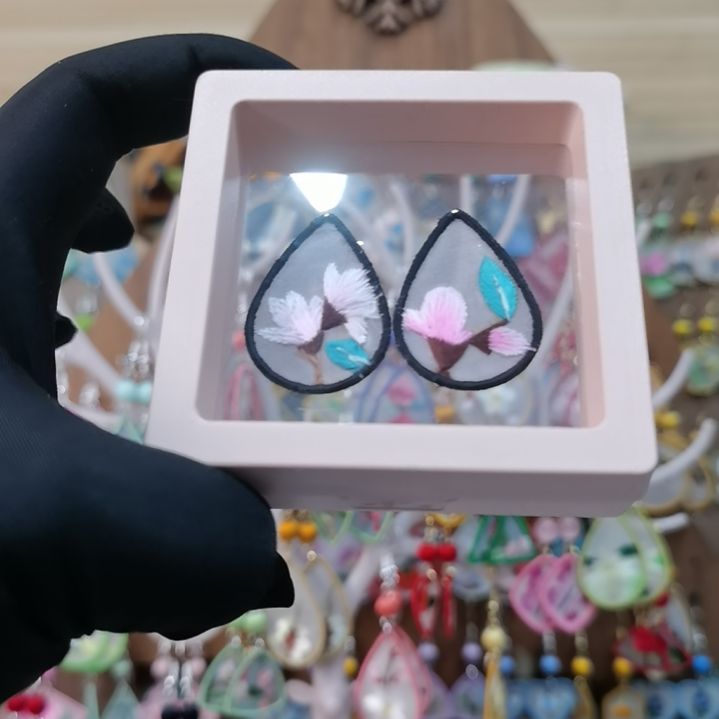 织绣苏绣耳环耳钉耳饰