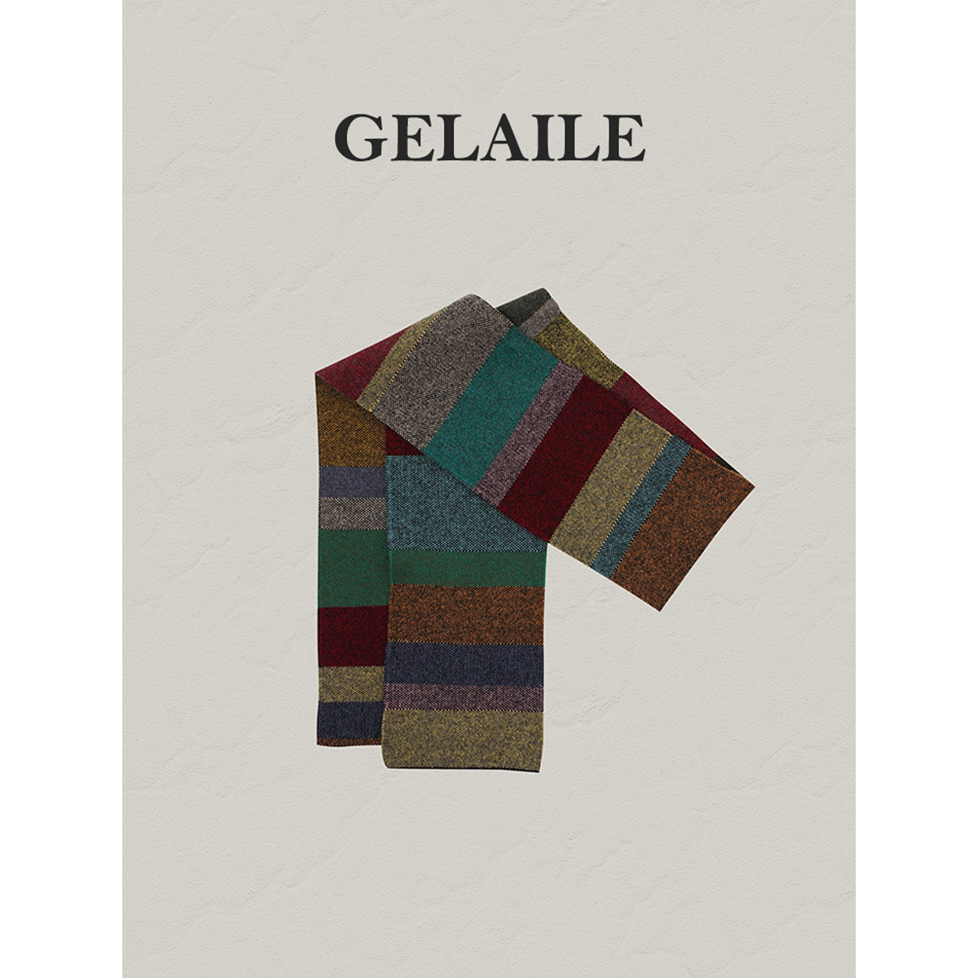 多巴胺彩虹条纹围巾披肩女秋冬设计感简约护颈保暖针织围脖上衣