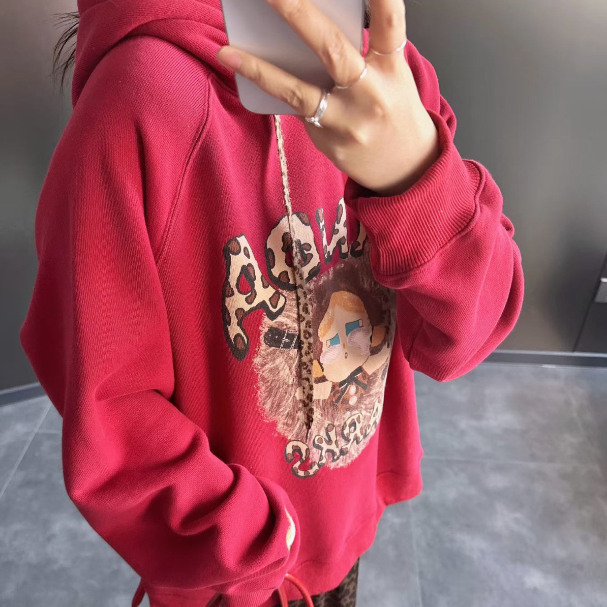 「节日气氛」pandawarks熊猫纸袋25446纯棉毛圈360克无感印花连帽卫