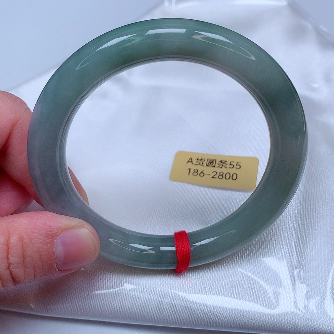 翡翠手镯银S925镀金镶嵌186号