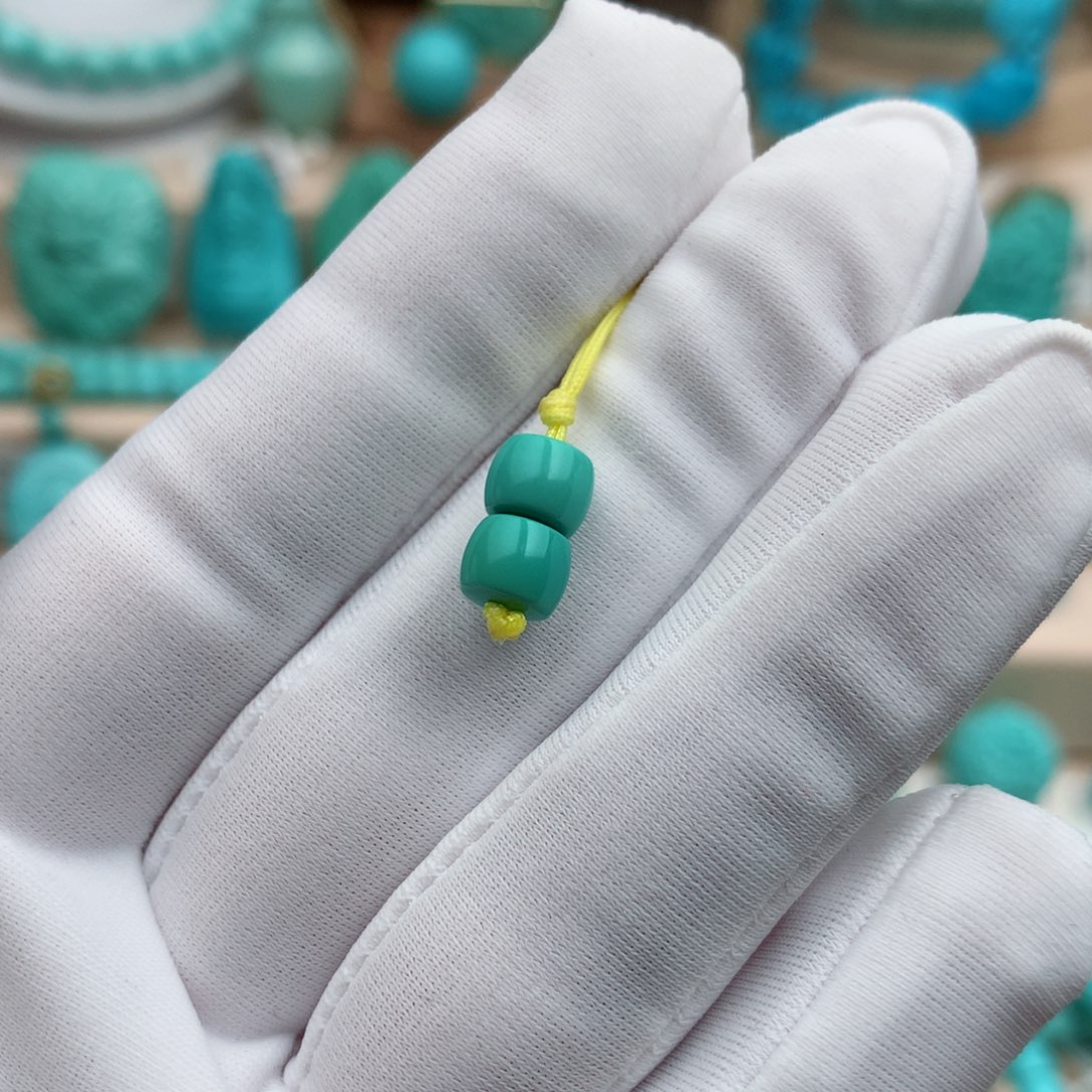 绿松石珠宝奇石未镶嵌6.5mm