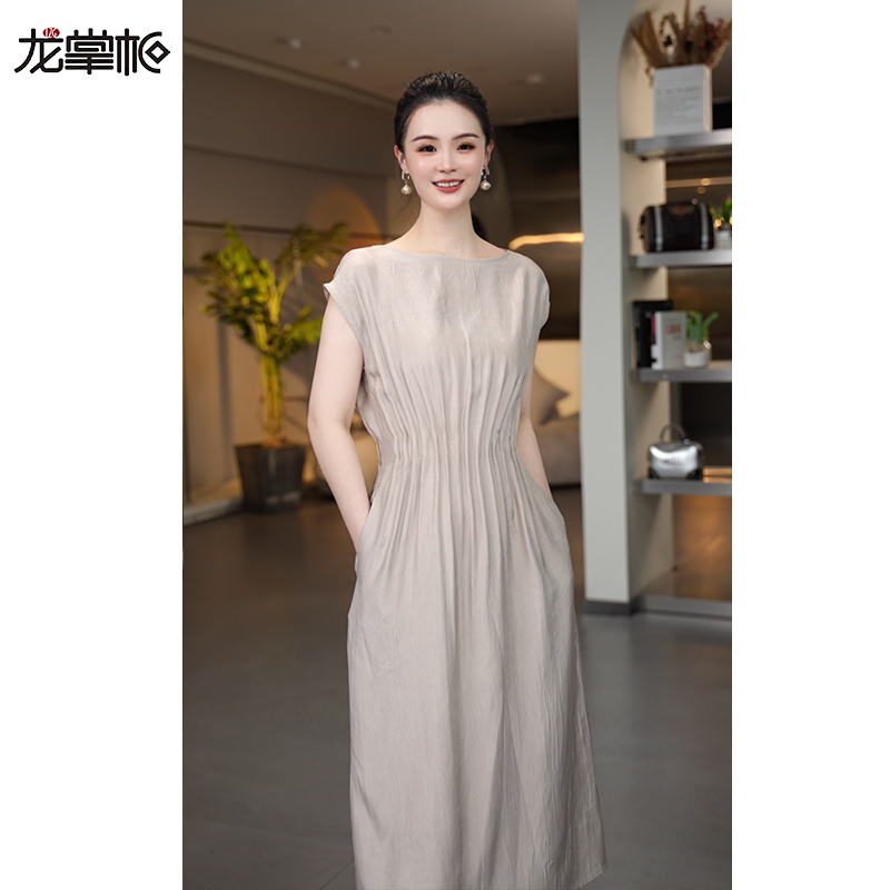 【龙掌柜.】夏季醋酸轻奢高级感收腰气质显瘦连衣裙561010
