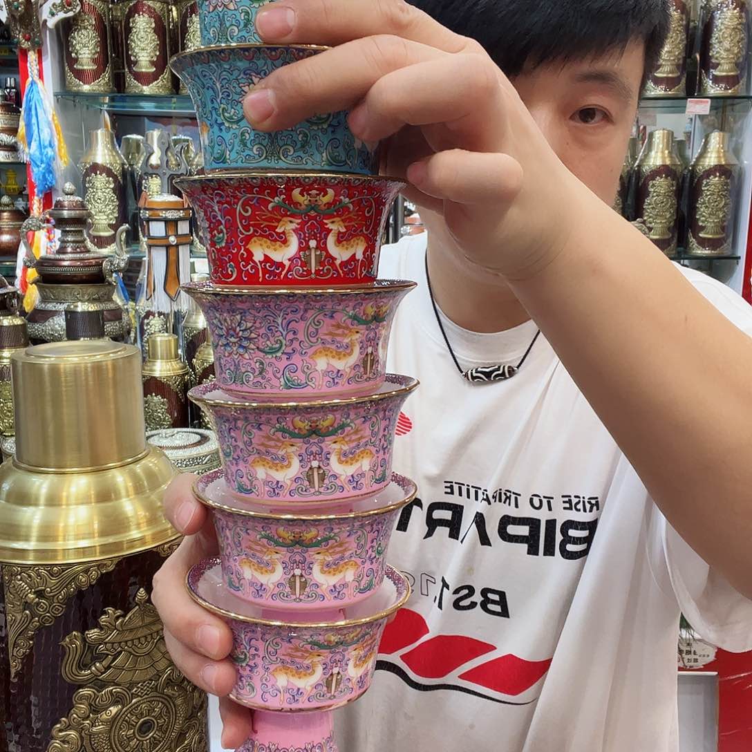 骨瓷太**四个粉色2个蓝色一个红