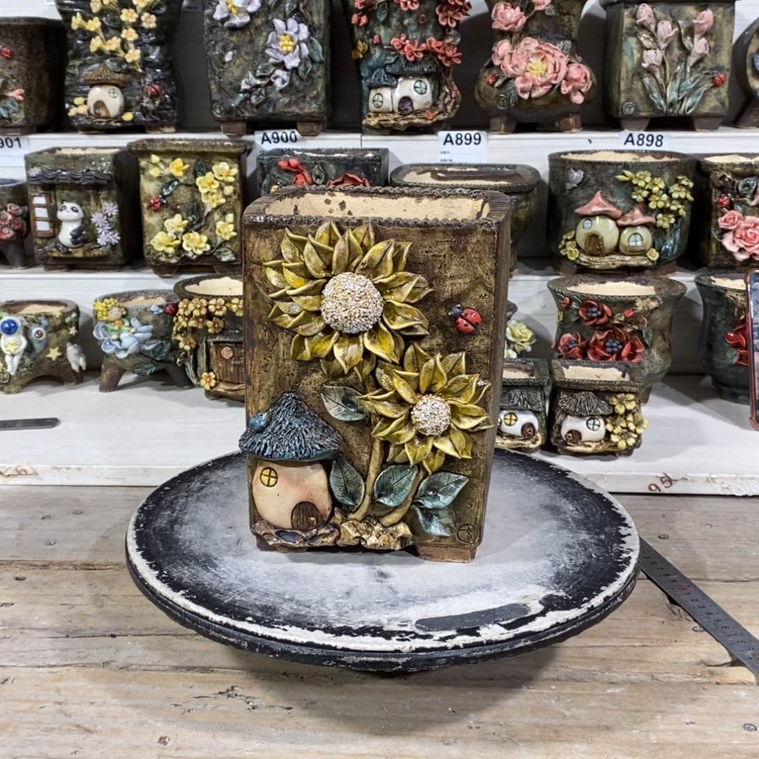 红陶青藤花器多肉花盆