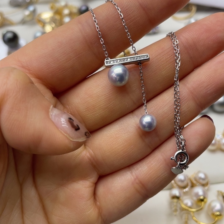 海水珍珠项链银S925镶嵌