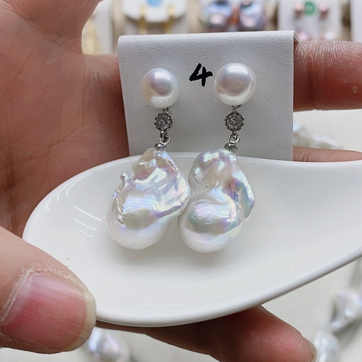 【闪购商品】淡水珍珠耳饰银S925镶嵌