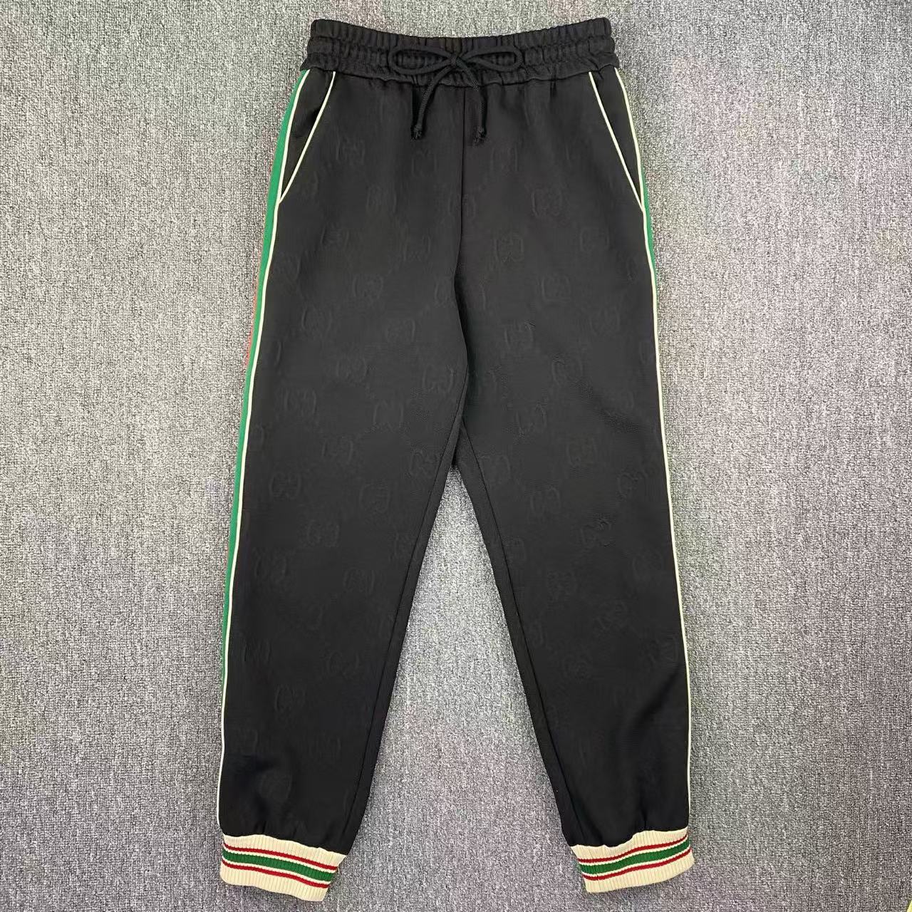 99新 GUCCI/古驰 WM251025/XS码/暗纹双G满印提花休闲长裤