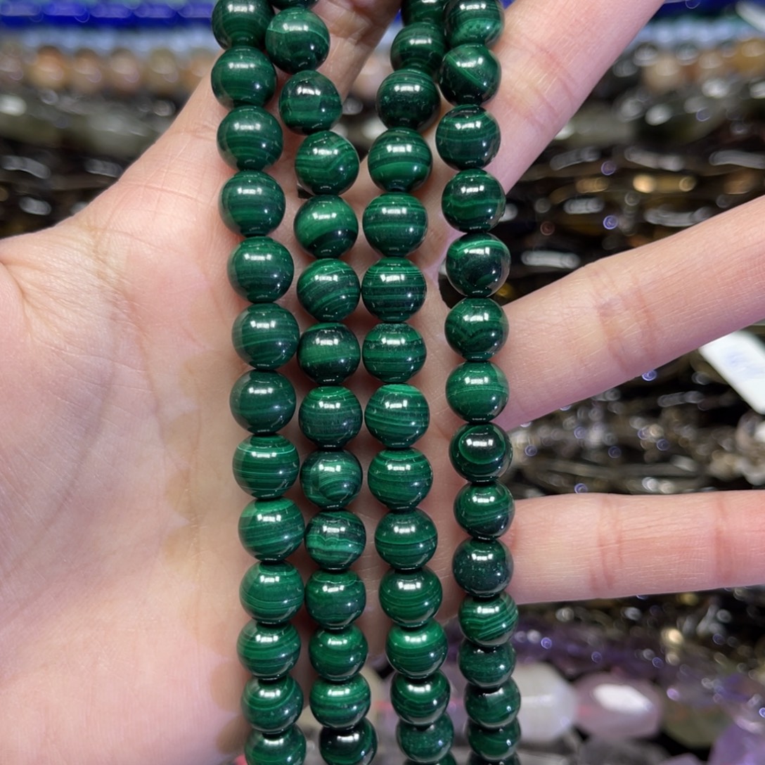 玛瑙/玉髓散珠孔雀石卡8➕一条