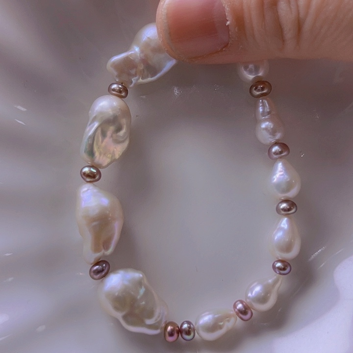 淡水珍珠手绳合金