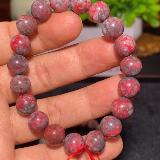 南***情天然辰砂原石手串