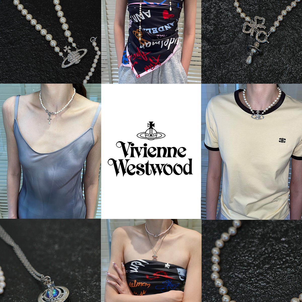 未使用 Vivienne Westwood/薇薇安·威斯特伍德 水钻土星项链